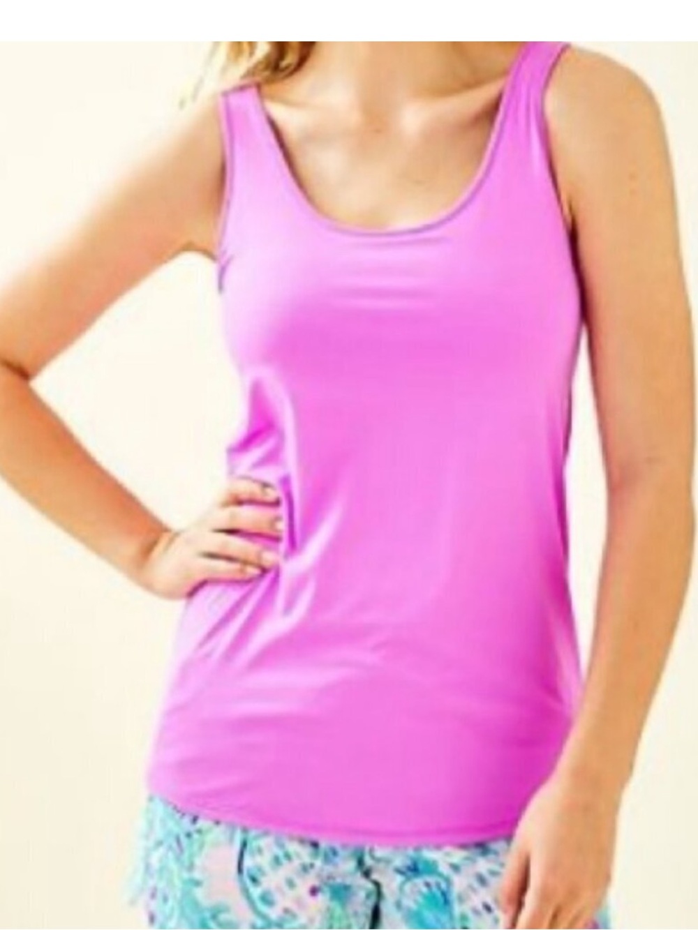 NWT XL Lilly Pulitzer Luxletic Sunray Bra Tank, Purple Quart UPF 50